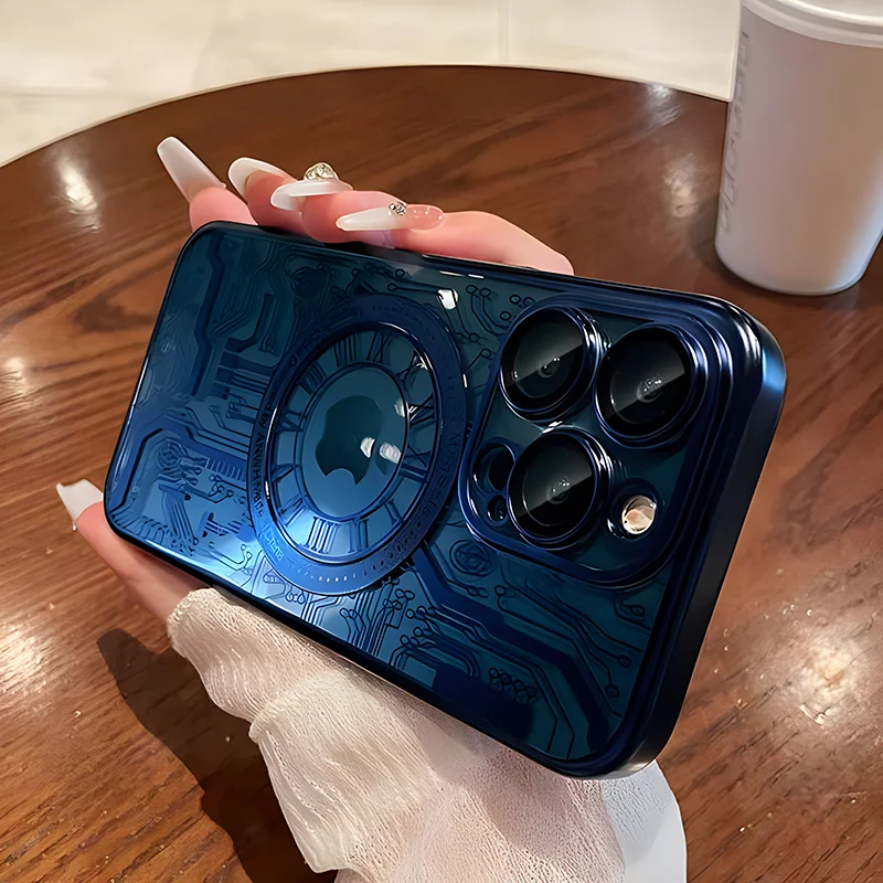 Avizar Funda Magsafe Con Círculo Magnético Transparente Para IPhone 12 Pro Max