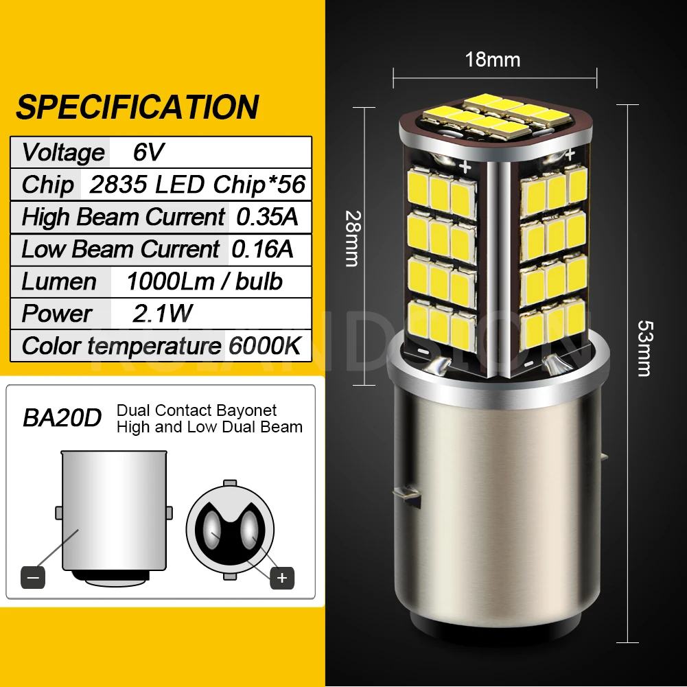 Motorcycle H6 Headlight 6V 12V DC BA20D Bixenon Beam 2835 56smd LED For Moped Scooter ATV motorcycle headlight,motorcycle led lights,led motorcycle lights,led lights,auto headlight led lamps