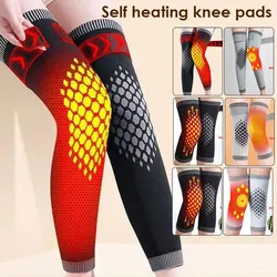 1 Pair Knee Massager Self-heating Support Knee Pads Warm Knee-joint Antislip Leg Warmers Guard Protector Long Thermal Wraps