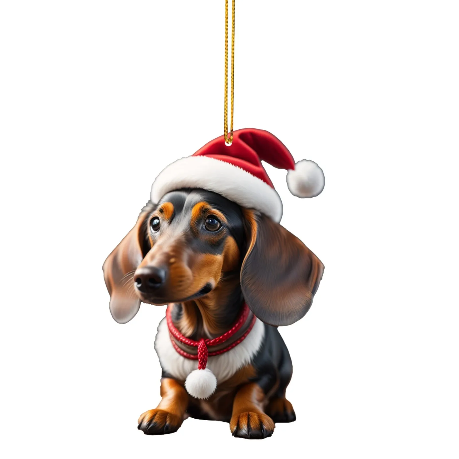 Cartoon Cute Dog Christmas Ornaments Fun Dachshund Dog Hanging Decoration Gift Xmas Tree Pendant Party Supplies Home Car Decor