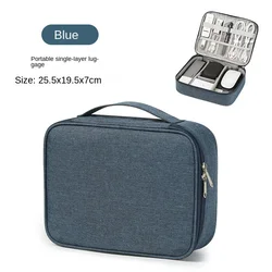 Compact Waterproof Travel Cable Organizer - Portable USB Charger and Storage Solution (Single layer blue)