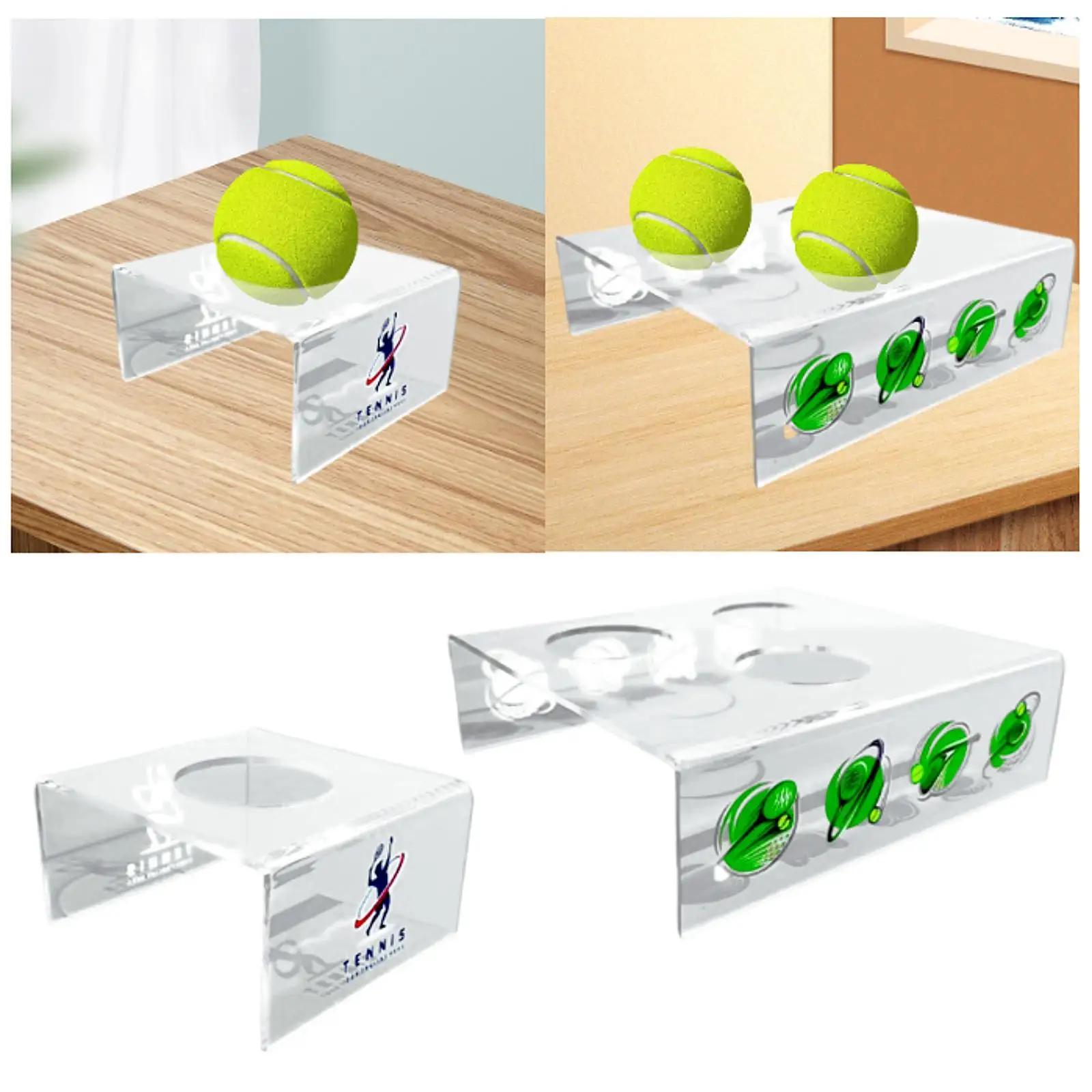 Tennis Ball Display Stand, Baseball Holder Rack for Glass Ball, Acrylic Sports Ball Display Stand for Memorabilia, Award