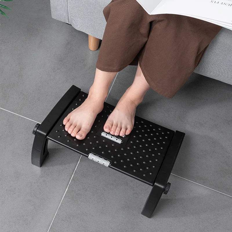 OShuKang Adjustable Office Footrest with 4 Height Levels, Under-Desk Foot  Rest with Massage Surface, Maximum Load 120 Pounds (Black)