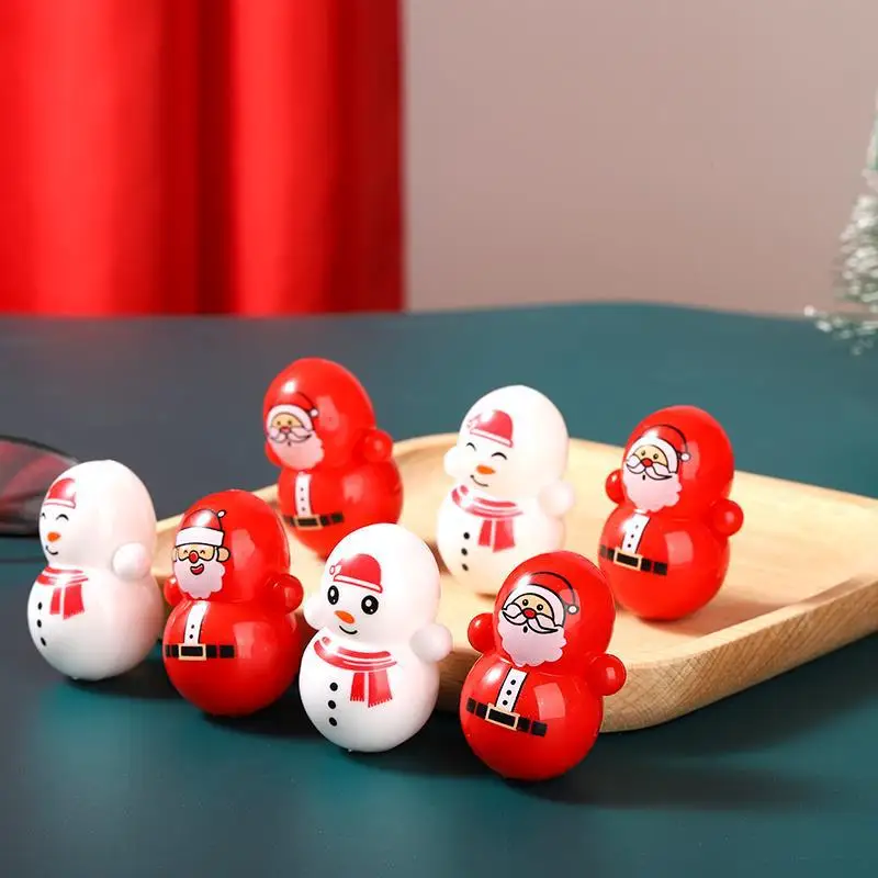 5 Pcs Novelty Funny Cartoon Christmas Tumbler Creative Cute Red White Tumbler Children Christmas Prank Funny Toys