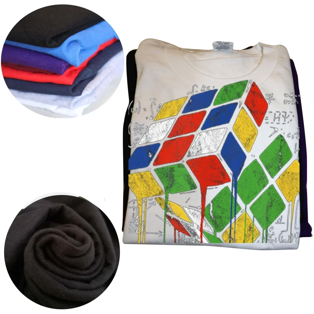 재미 있은 녹는 큐브 속도 Cubing 빈티지 수학 T 셔츠 여름 Rubiks Rubics 그래픽 코튼 streetwear 반팔 티셔츠 남자