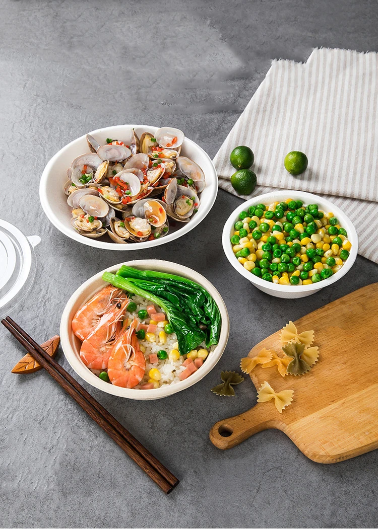 50/100PCS 350ml/500ml Disposable Sugarcane Pulp Plates – Eco-Friendly, Unbleached, Comp... - SKU SPP12691 - UGI Packaging