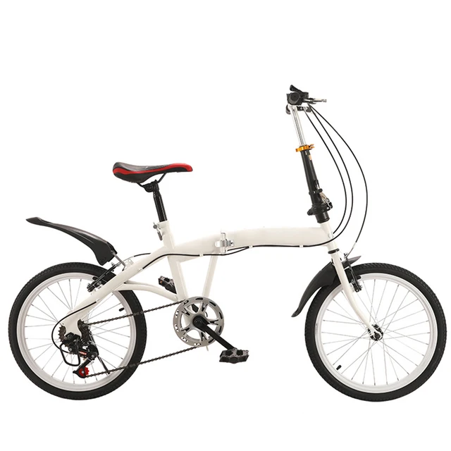 20 In Adult Folding Bicycle 6 Speed Outdoor Off-Road Bike Anti Slip And Wear-Resistant Tires Comfortable Soft Seat Cushion 1