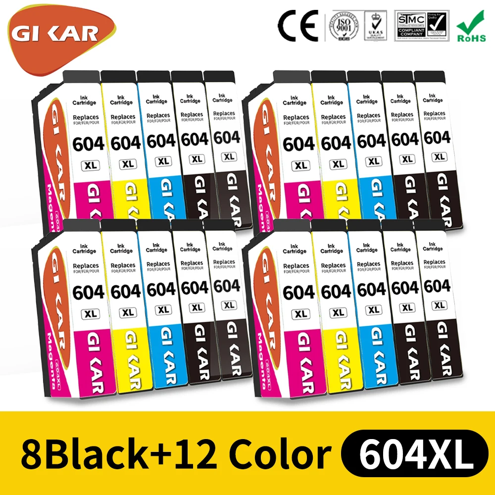Cartuccia D'Inchiostro Gikar 604Xl Per Epson Expression Home Xp-2200 2205 3200 3205 4200 4205 Wf-2910D 2930Dwf 2935Dwf 2950Dwf