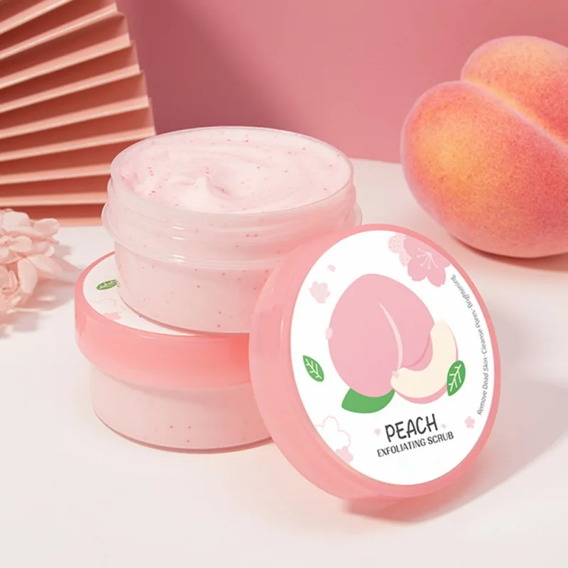 

Sdattor Peach Body Scrub Brighten Skin Gentle Exfoliating Scrub Deep Cleansing Cutin Soft Smooth Skin Delicate Scrub 90g