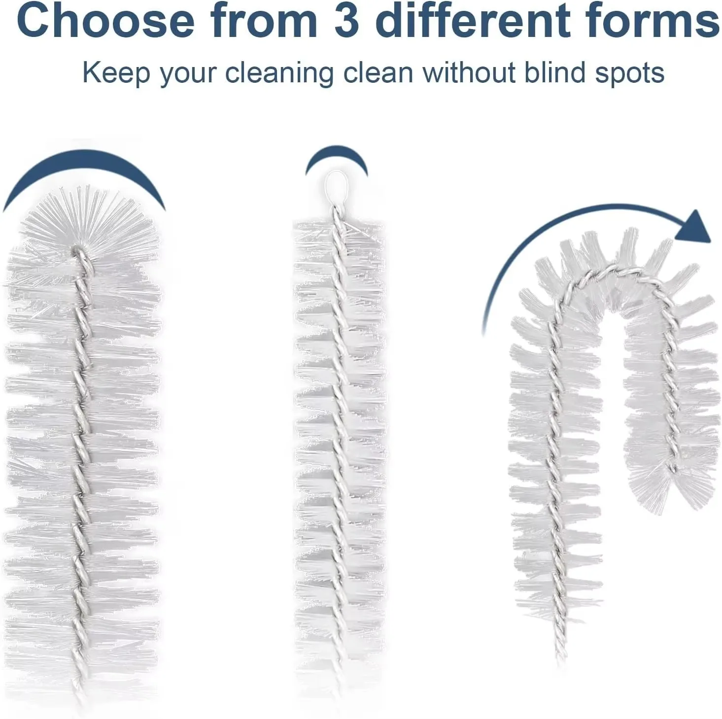 Straw Bottle Cleaning Brush 10pcs Kitchen Stainless Soft Hair Suction Glass Tube Cleaner Brushes Steel Pipe Long Cleaning Brushs