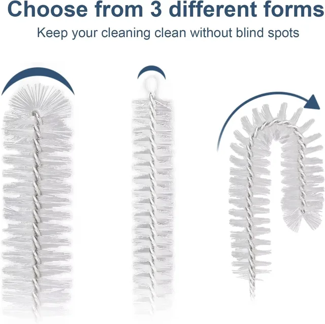 Brosse de nettoyage de bouteilles en paille, 10 pièces, brosse de cuisine en acier inoxydable, aspiration de cheveux doux, Tube de verre, brosses de nettoyage longues pour tuyaux en acier 6