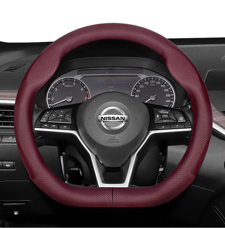 Für Nissan D-förmige Lenkrad abdeckung ultra dünnes Mikro faser leder Sylphy Sentra Altima Teana Qashqai Rogue Sport X-Trail Rogue Kicks Bluebird Maxima Ariya Pathfinder – Detail 17