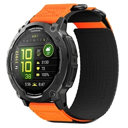 Double Loop Buckle Nylon Strap - Braided Watch Band with 22mm Premium Design - 22mm Lug Width (Orange Black)