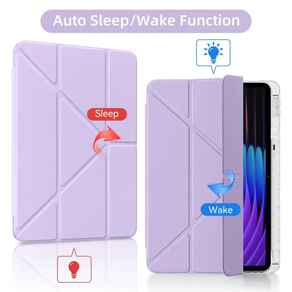 Enhanced Transparent Protective Case with Wake/Sleep Cover