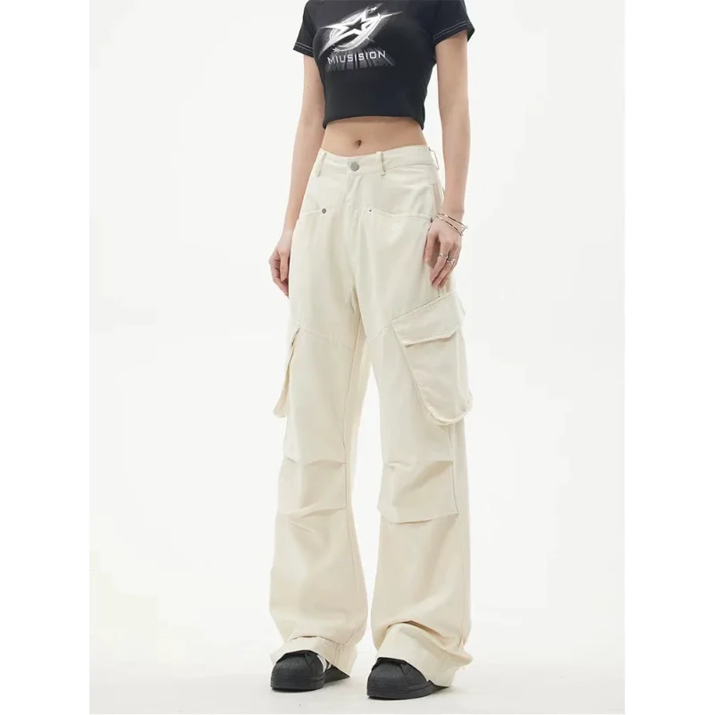 American Vintage Hip-hop Cargo Pants for Women Street Trendy Cool New Trousers Woman Autumn Winter Fashion Wide Leg Pants Women 4
