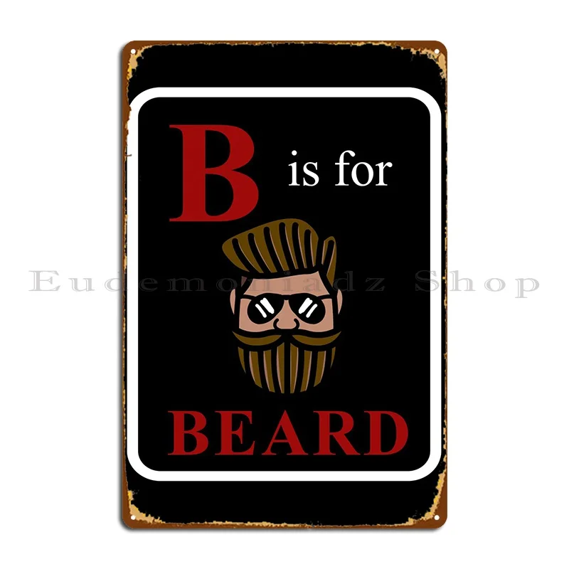

Full Beard Metal Sign Print Funny Rusty Garage Garage Tin Sign Poster