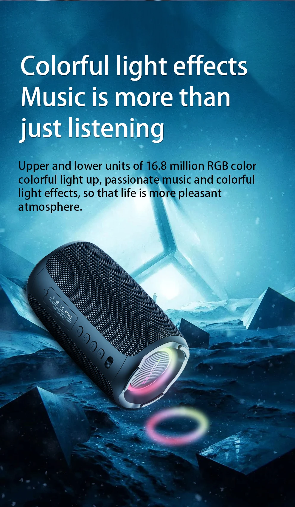 ZEALOT S61 20 W kabellose Lautsprecher, tragbarer Subwoofer-Lautsprecher für den Außenbereich, 3000-mAh-Akku, EQ-Modus, Dual-Pairing. – Detail 12