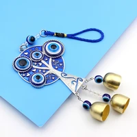 Turkish Blue Evil Eye Life Trees Windchime Lucky Charm Hanging Ornament for Indoor Outdoor Garden Yard Decoration Wind Chime 1
