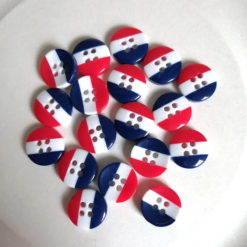 수지 바느질 단추, 스크랩북 라운드 스트라이프, 4 구멍, 12.5mm, Costura Botones 장식, 보토니, 24 개