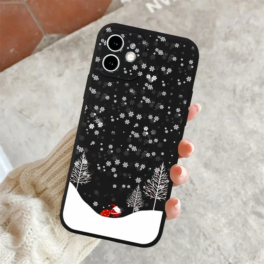 Festive Holiday-Themed Shockproof Silicone Phone Case Cover