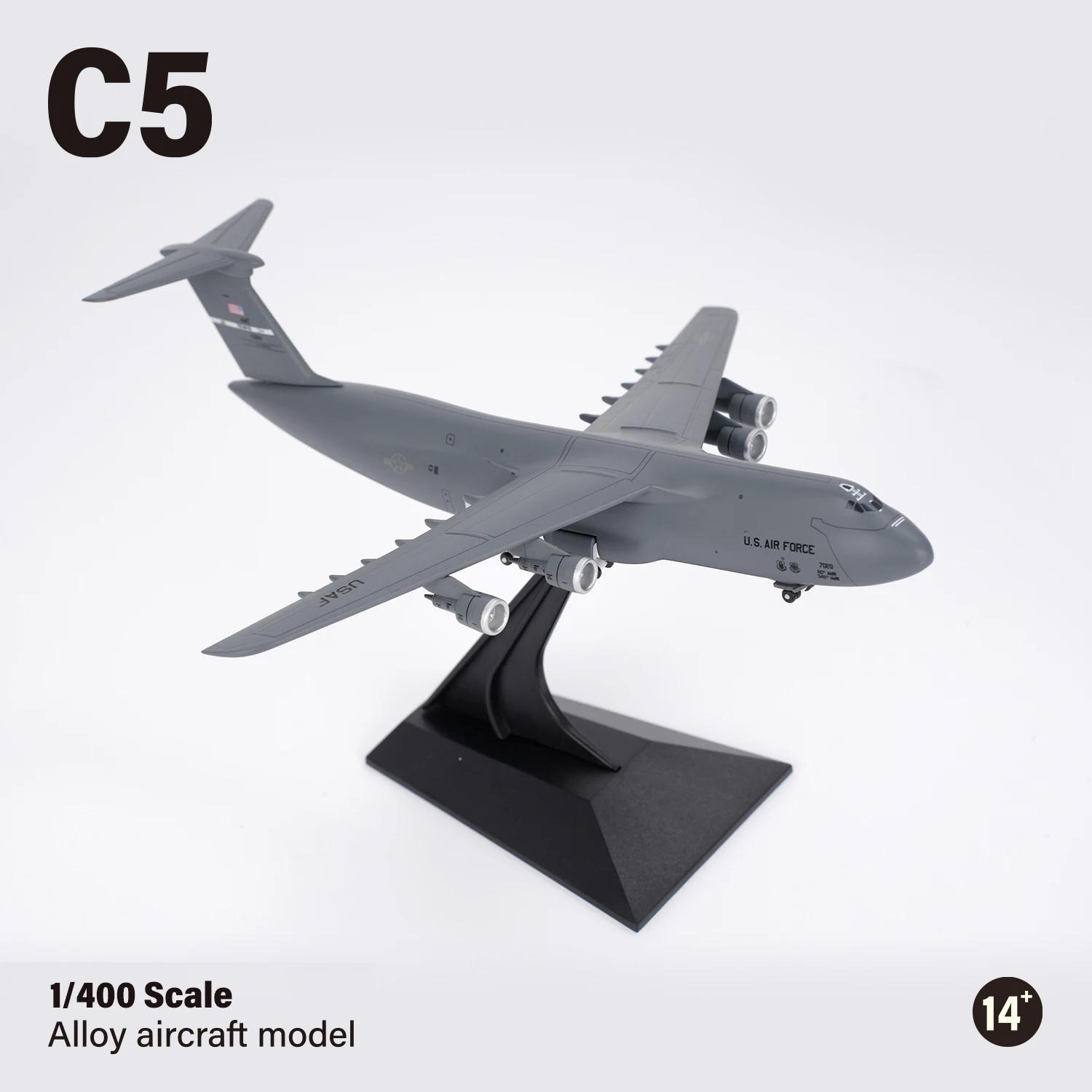 1/400 合金 C-5 ギャラクシー軍用輸送機モデル USAF 飛行機