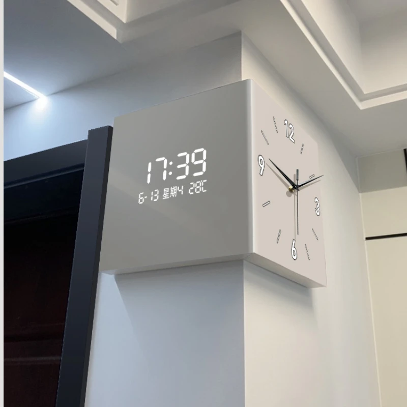 Modern Corner Digital Wall Clock 5