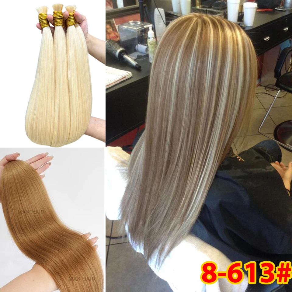 

8- 613 Human Hair Bulk for Braiding No Weft Vietnam Hair Virgin Remy Straight Hair Bulk Piano Color Hair Extension Wholesale