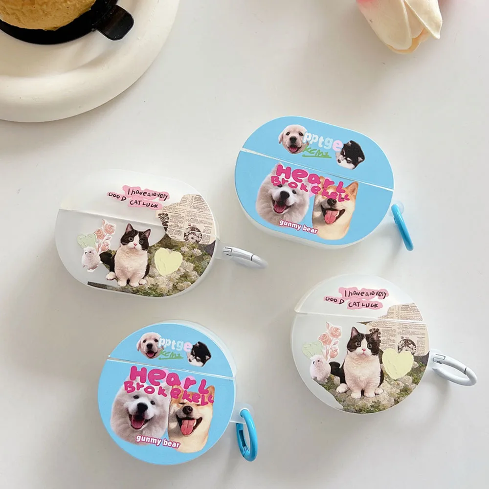 American Vintage Flower Garden Animal Dog Cat Cover Morbida In Silicone Per Huawei Freebuds 5I 4I Pro 2 3 4 Custodie Protettive Per Auricolari