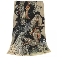 Utagawa Kuniyoshi - Dragons Blankets Flannel Breathable Sofa Throw Blankets For Home Bedroom Outdoor Throws Bedspread Quilt 2