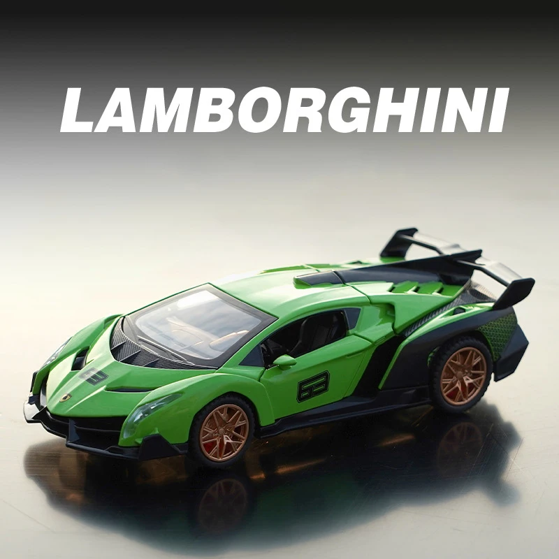 1:32 Lamborghinis Veneno Supercar литой игрушечный автомобиль модель автомобиля со звуком и интерьером детская игрушка коллекционные предметы подарок на день рождения