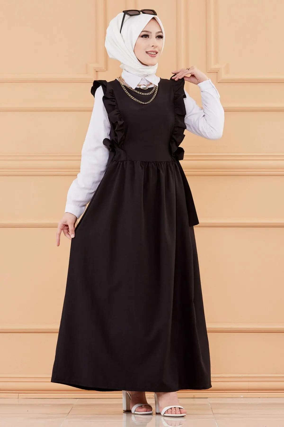 TUGBA Muslim Dress Short sleeve muslim dress code 2021 turkish gown hijab summer