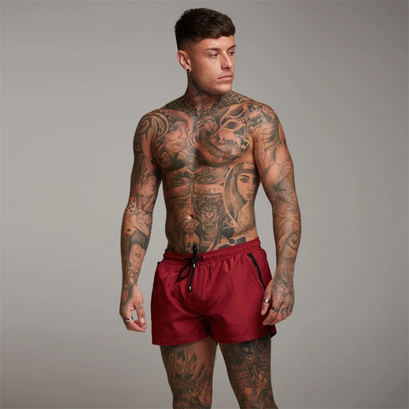 Swim Trunks Swim Shorts Men Zipper Pockets Mesh Liner Summer Beach Quick Dry