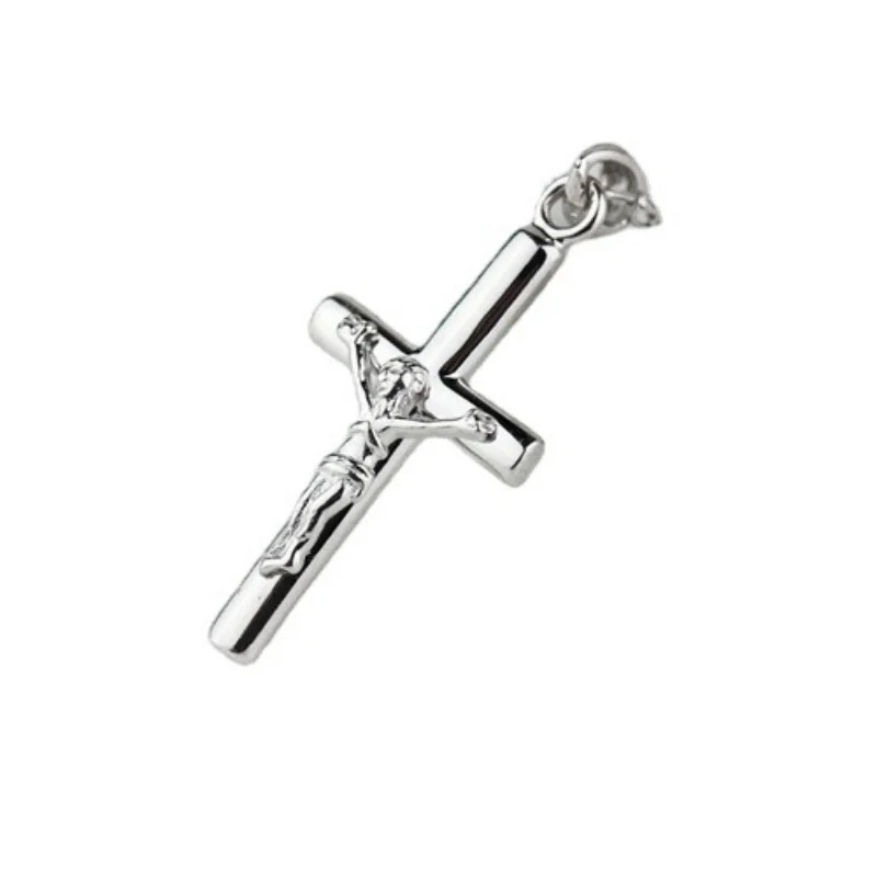 Silver pendant BOCAI S925 Sterling Silver Pendants for Men Women New Fashion Jesus Crucifixion Cross Rlectroplating Platinum Jewelry Amulet