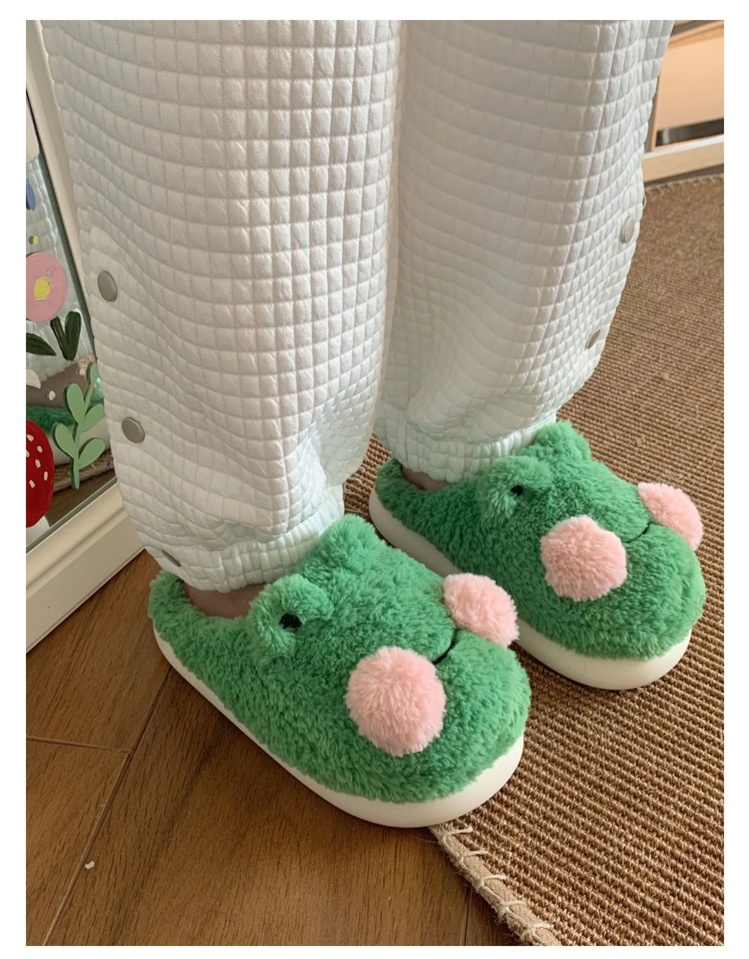 Unisex Lovely Frog Cotton Slippers - true deals club