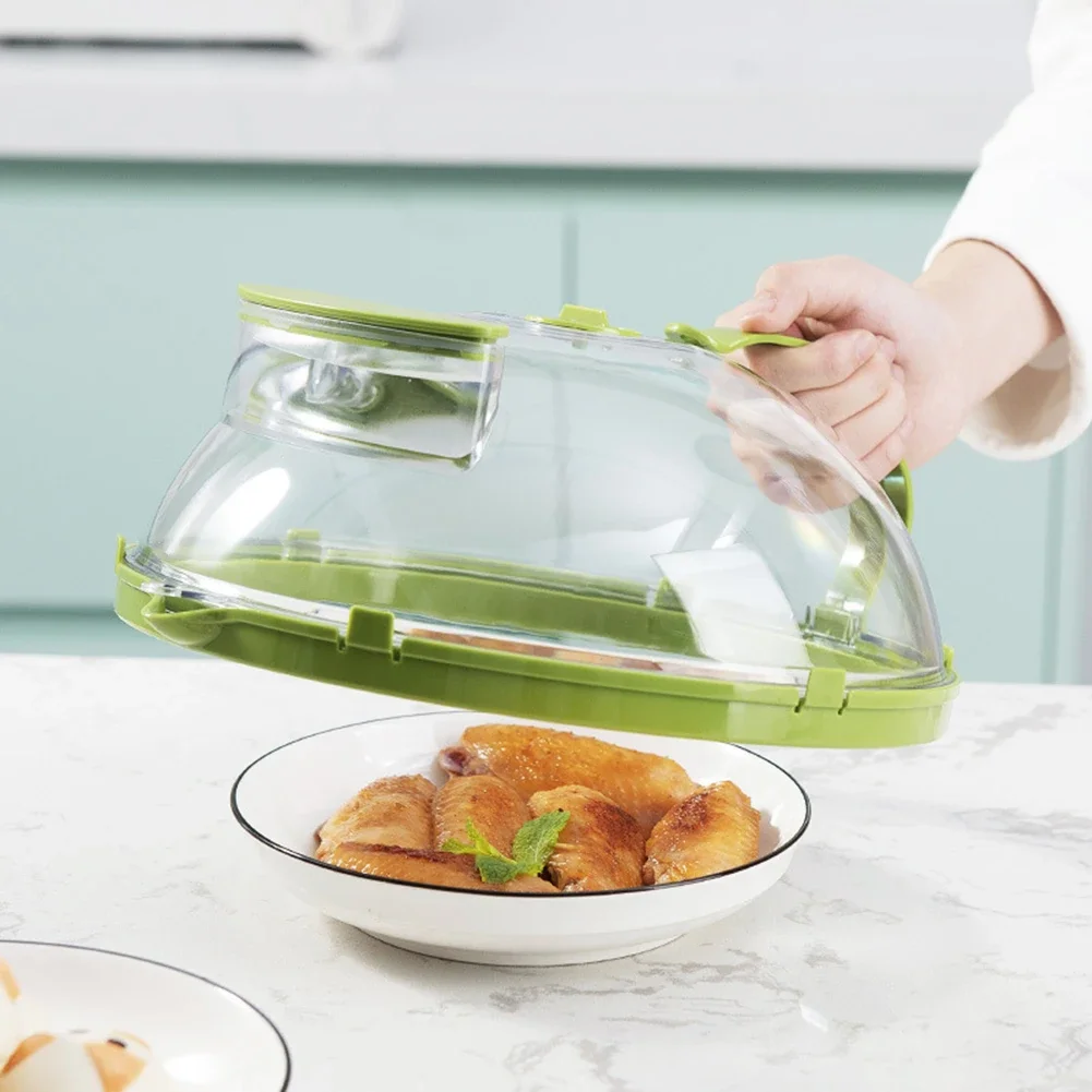 Microwave Cover Clear Splatter Cover Water Steamer Handle Kitchen Gadgets Splash Guard Cooker Lid