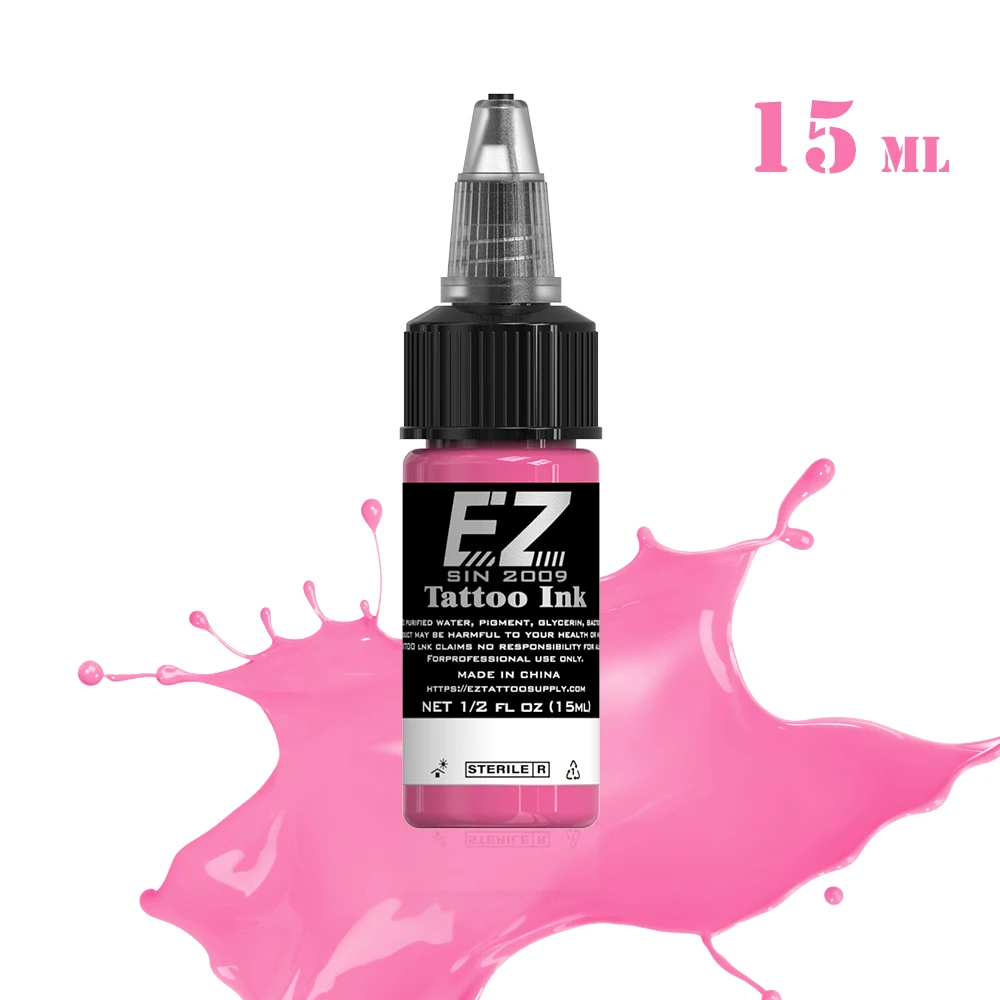 Tattoo Supplies Tattoo Ink Cups Tattoo Needles EZ Tattoo InK 15ML/Bottle Vibrant Smooth Tattoo Inks Pigment for Precise Outlining Beauty Skin Body Art 25 Colors