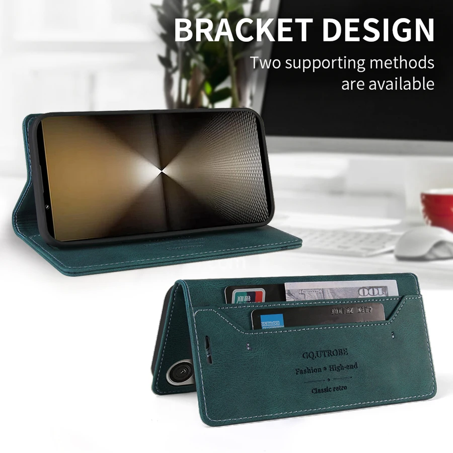 Wallet Slot RFID Blocking Flip Leather Case For Sony Xperia 1/10 VII 1/10 VI 1/5/10 V 1/5/10 IV 1/5/10 III 1/10 II XZ3 ACE III