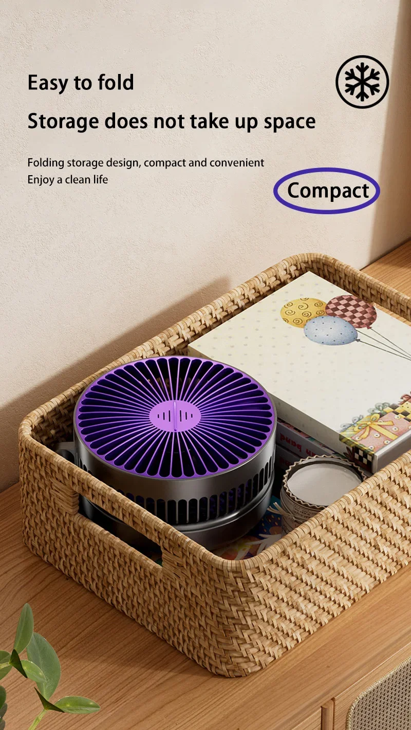 5000mAh 3IN1 Rechargeable Multifunctional Portable Fan Wall Mounted Fan 90° Folding Fan 4 Gears With Warm Night Light New 2025