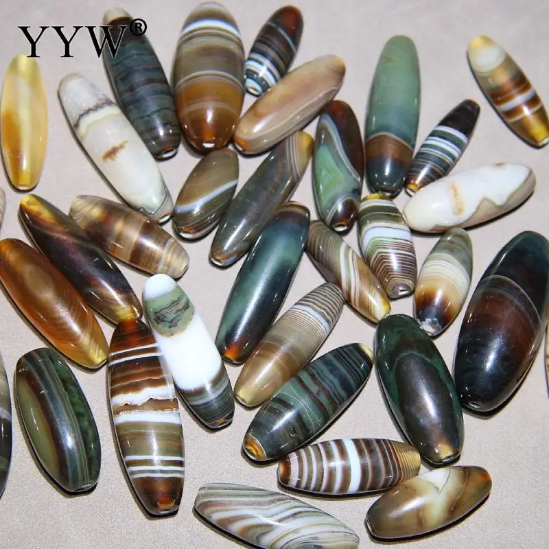 2pcs Natural Tibetan Agates Dzi Beads Mixed Length About 12.4-16.2mm Hight About 22.4-47.7mm Necklace Pendant Diy Accessories