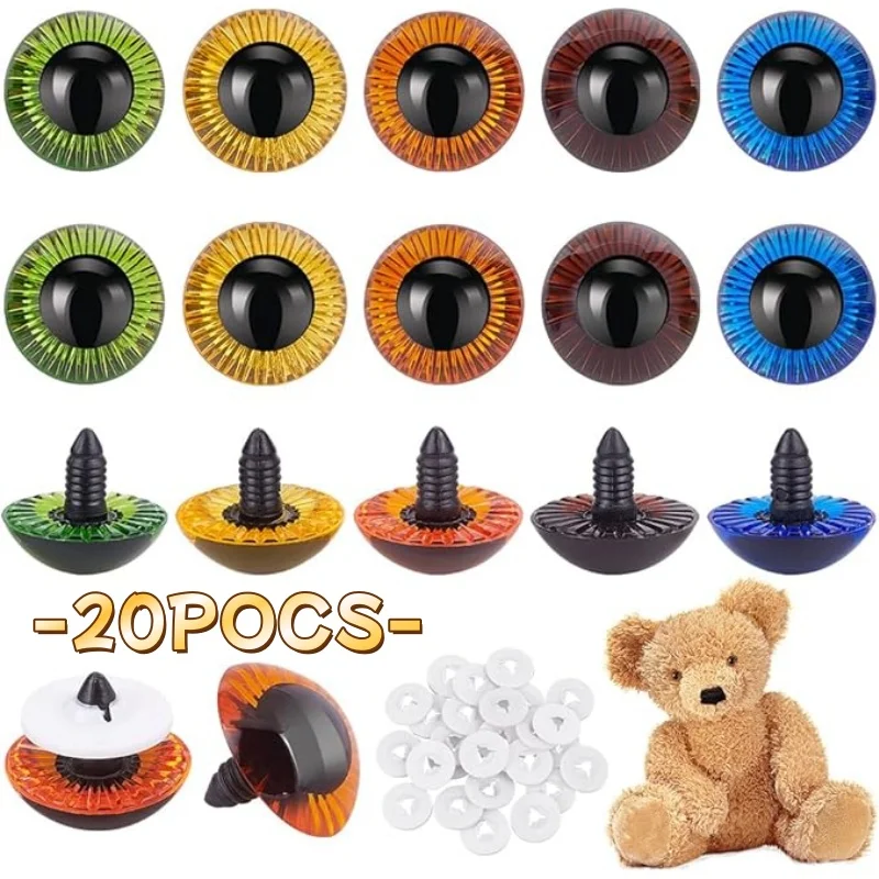 Crochet Doll Plastic Safety Eyes Threaded Shank Design with Sturdy Washers DIY Plush Animal Doll Craft Making Supply plastic safety eyes googly doll eyes plastic toy eyes doll eyes
