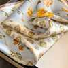 1pcs 70cm Small Yellow Flower Pattern Silk Scarf Women Simulated Silk Fresh and Fashionable Versatile Headscarf Scarf and Shawl 5