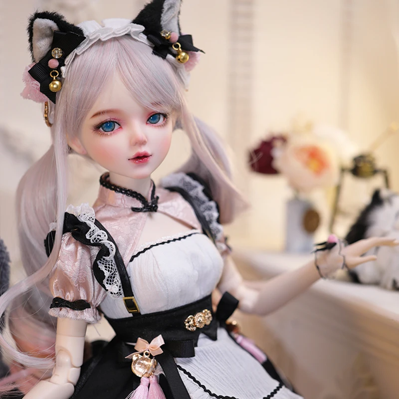 

1/3 BJD Doll Cat costume Designer makeup baby face Good body mass Female Joints Movable body doll DIY make up 60cm toy gifi