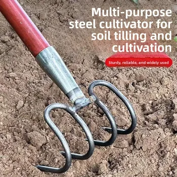 All-steel Stone Slag Rake, Land Reclamation Site Railway Rake, Outdoor Thickened Garden Rake