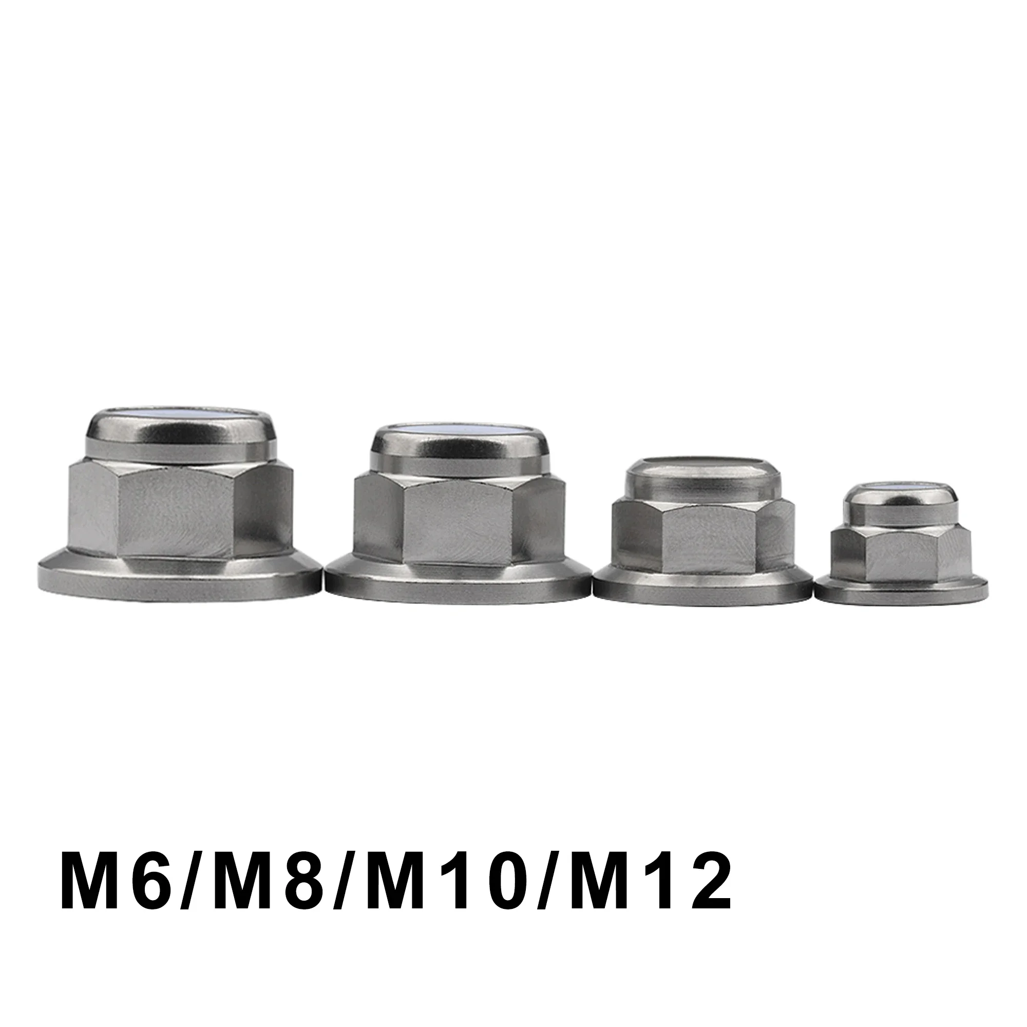 

WeiqijieTitanium Nuts M6 M8 M10 M12 Flange Head With Nylon Locking Nut Bicycle Motorcycle Car Fastener 1 pcs