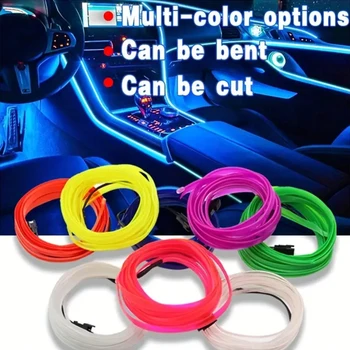 3M-5M Atmosphere Lamp EL Cold Light Line With DIY Decorative Dash Board Console Auto LED Ambient Light Car Interior Accessorie 1