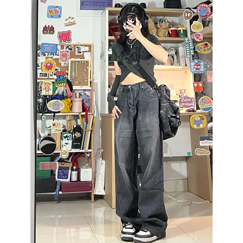 Baggy Jeans Women Y2K Low Waist Wide Leg Jeans Star Jeans Pants Vintage  Straight Denim Pants 90s E Girl Casual Pants(Size:Small,Color:Blue) :  : Clothing, Shoes & Accessories