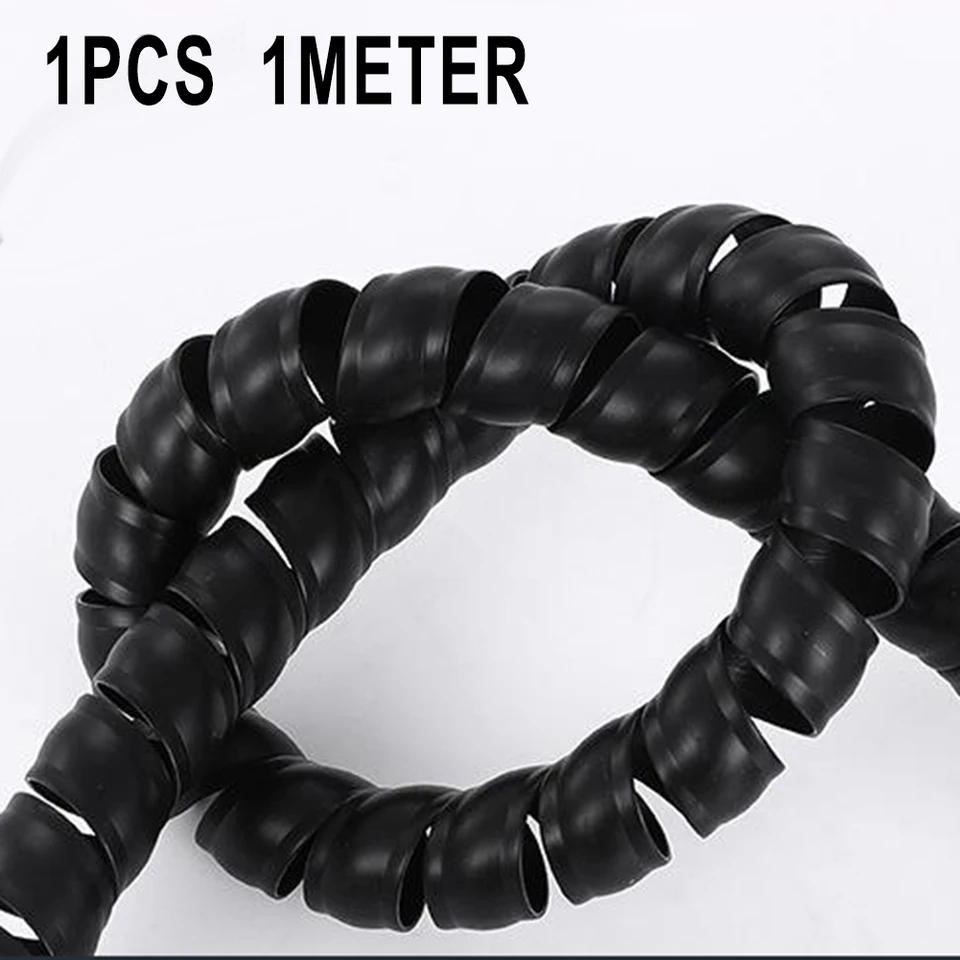 Innconee 40ft Spiral Wrap Cable Protector - 1.25" OD, Black PP Sleeving For Hydraulic & Pneumatic Hoses - View #7