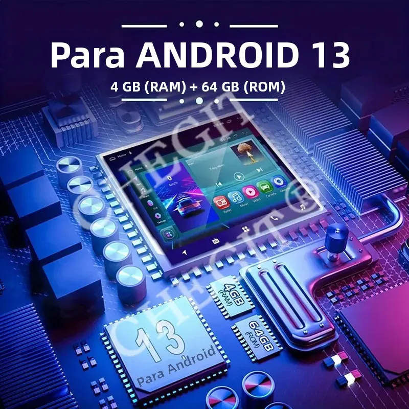 7 9 10 "2 Din Audio del coche Android 13 Android auto inalámbrico Carplay 64G reproductor Multimedia automotriz BT GPS sistemas inteligentes del coche 3