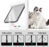 TONG Dog Cat Flap Door with 4 Way Security Lock Flap Door for Dog Cats Kitten ABS Plastic Small Pet Gate Door Kit Cat Dogs Flap 5