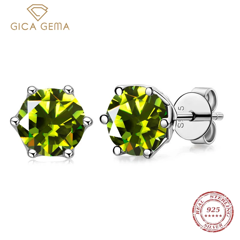 

Gica Gema Fashion 1 Carat D Color Certified Moissanite Stud Earrings 925 Sterling Silver 2023 Trend Luxury Wedding Jewelry Gifts